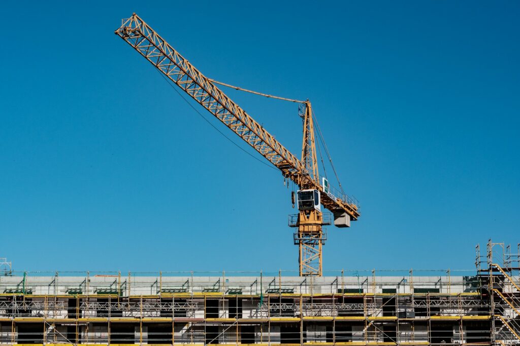 Tower crane lift requiring a right-of-way closure