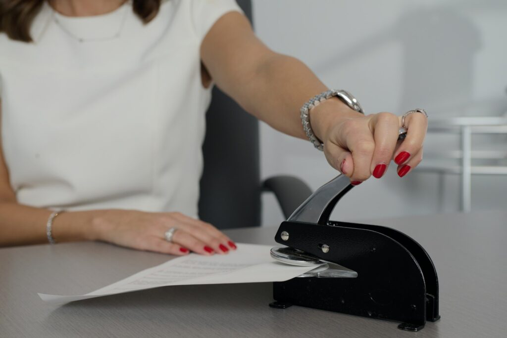 Notary seal used on permit documents