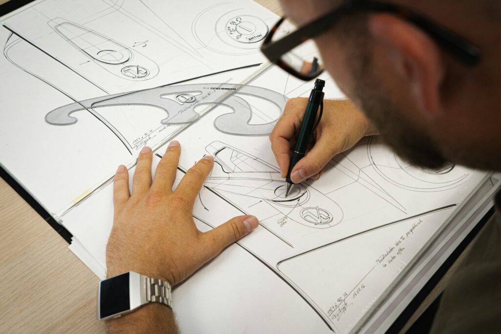 Architect preparing signed and sealed permit drawings