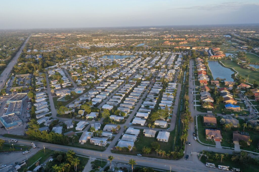 Aerial view of a Fort Myers neighborhood in Lee County