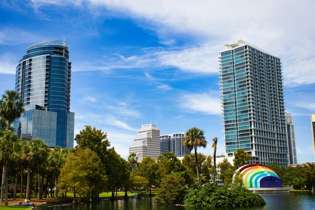 High-rise buildings in downtown Orlando